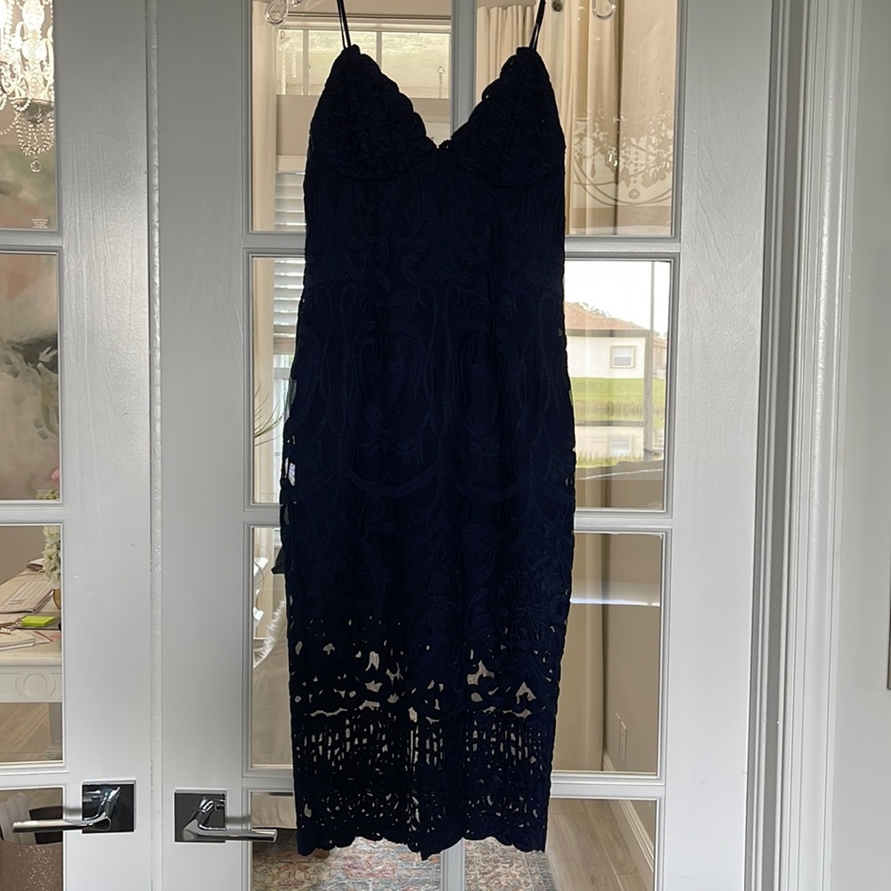 Bardot Navy Lace Dress